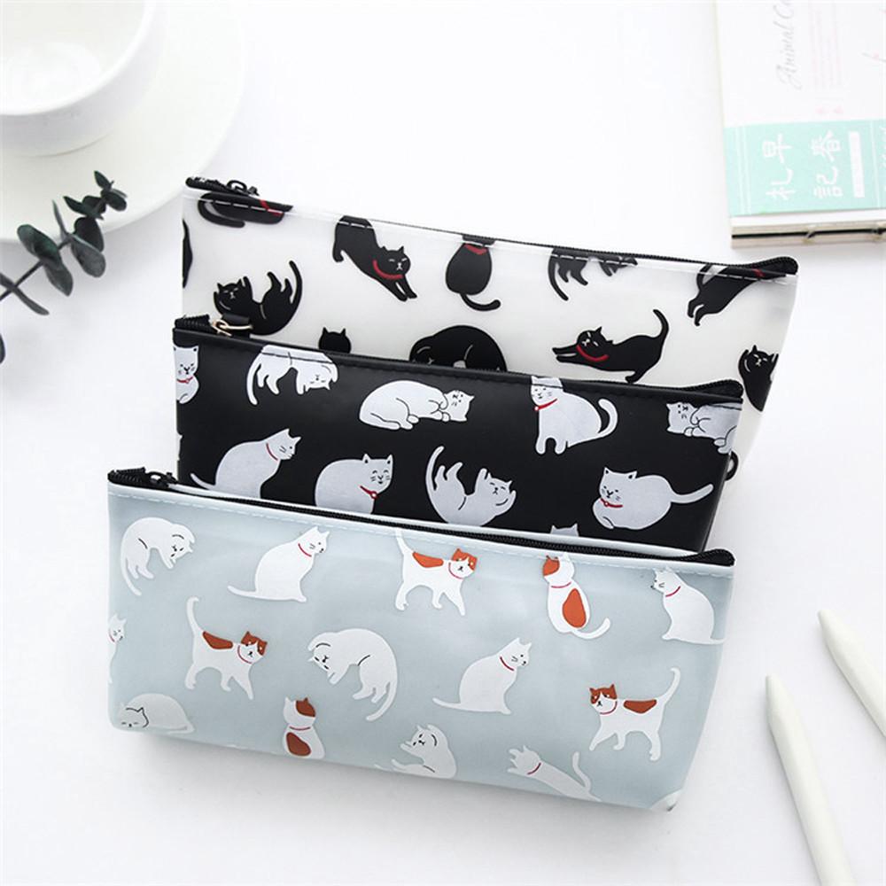 Cat Pen Bag Jelly Gel Cartoon Pencil Case photo 2