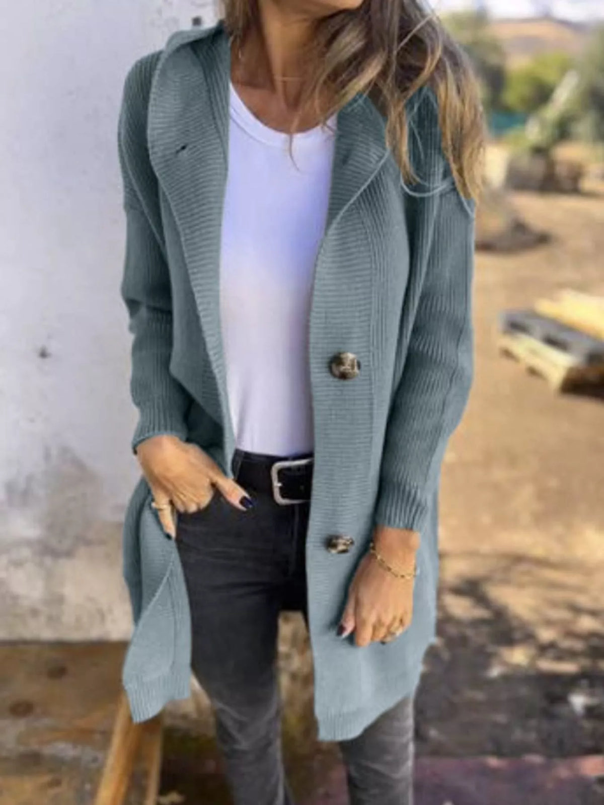 Full Size Button-down Hooded Cardigan Plus (7)
