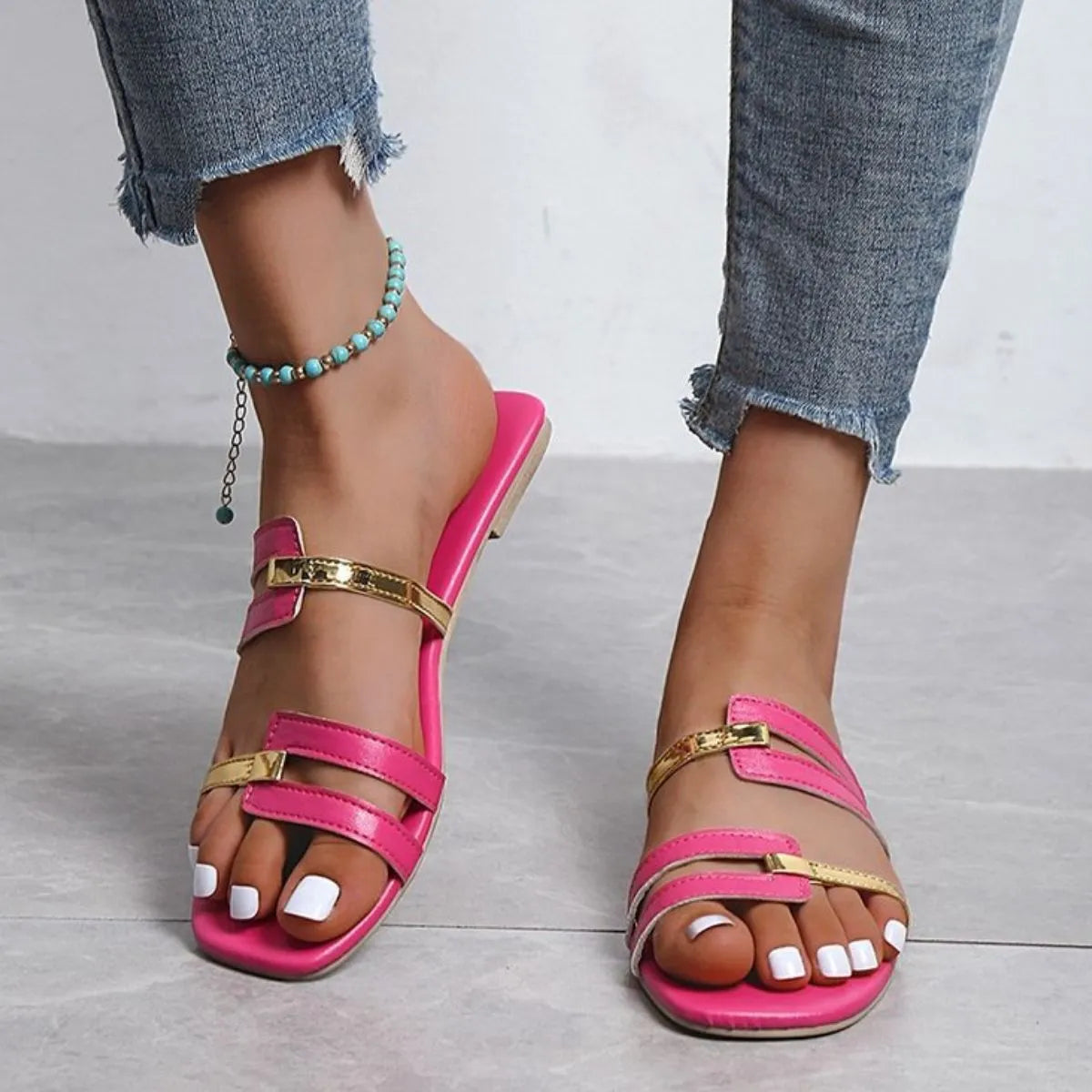 Open Toe Flats Sandals (3)