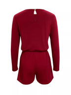 Long Sleeve Drawstring Romper (5)