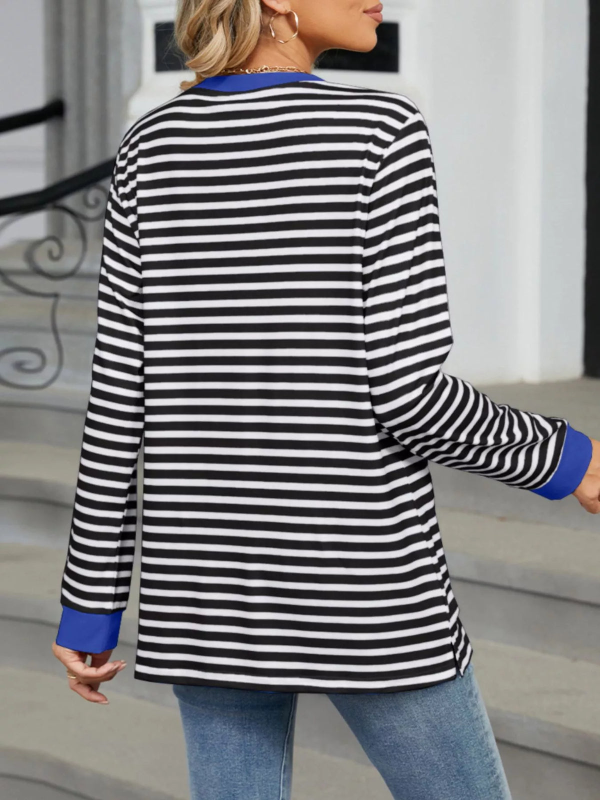 Striped Long Sleeve T-shirt (4)