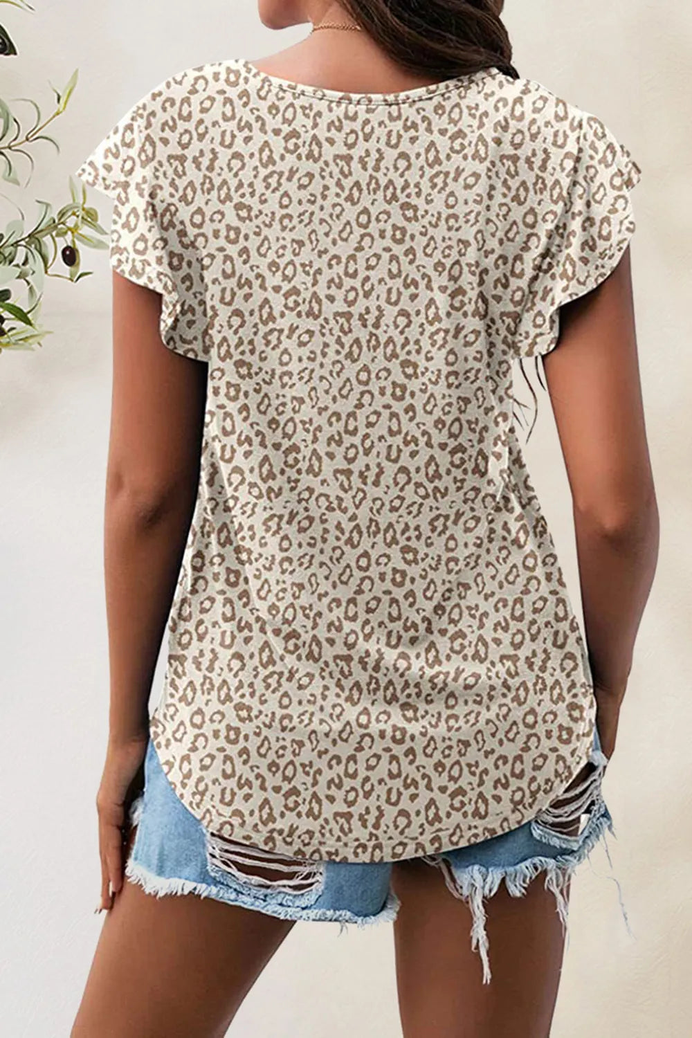 Printed Round Neck Short Sleeve T-shirt (21)