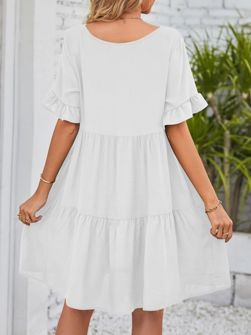 Ruffled Sleeve Tiered Mini Dress (22)