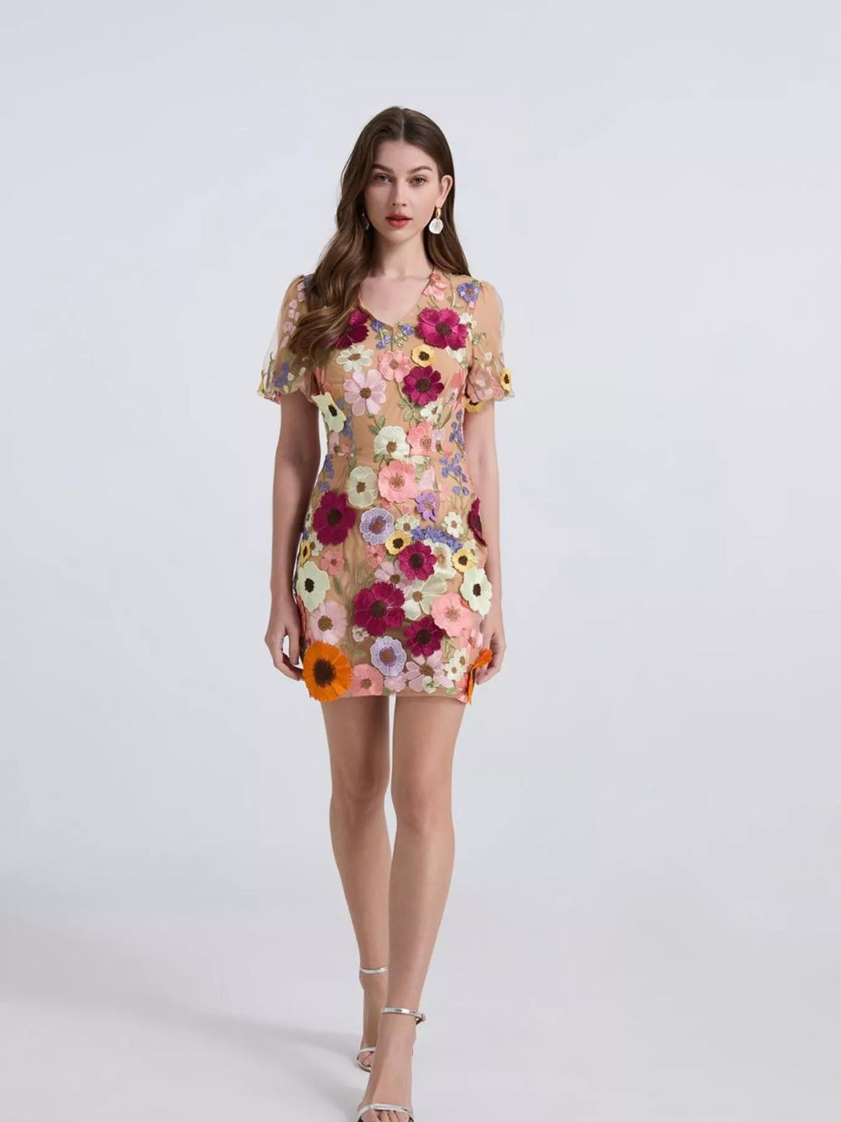 Floral Puff Sleeve Mini Dress (16)