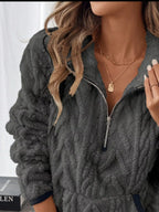 Full Size Sherpa Half Zip Sweatshirt Plus (11)