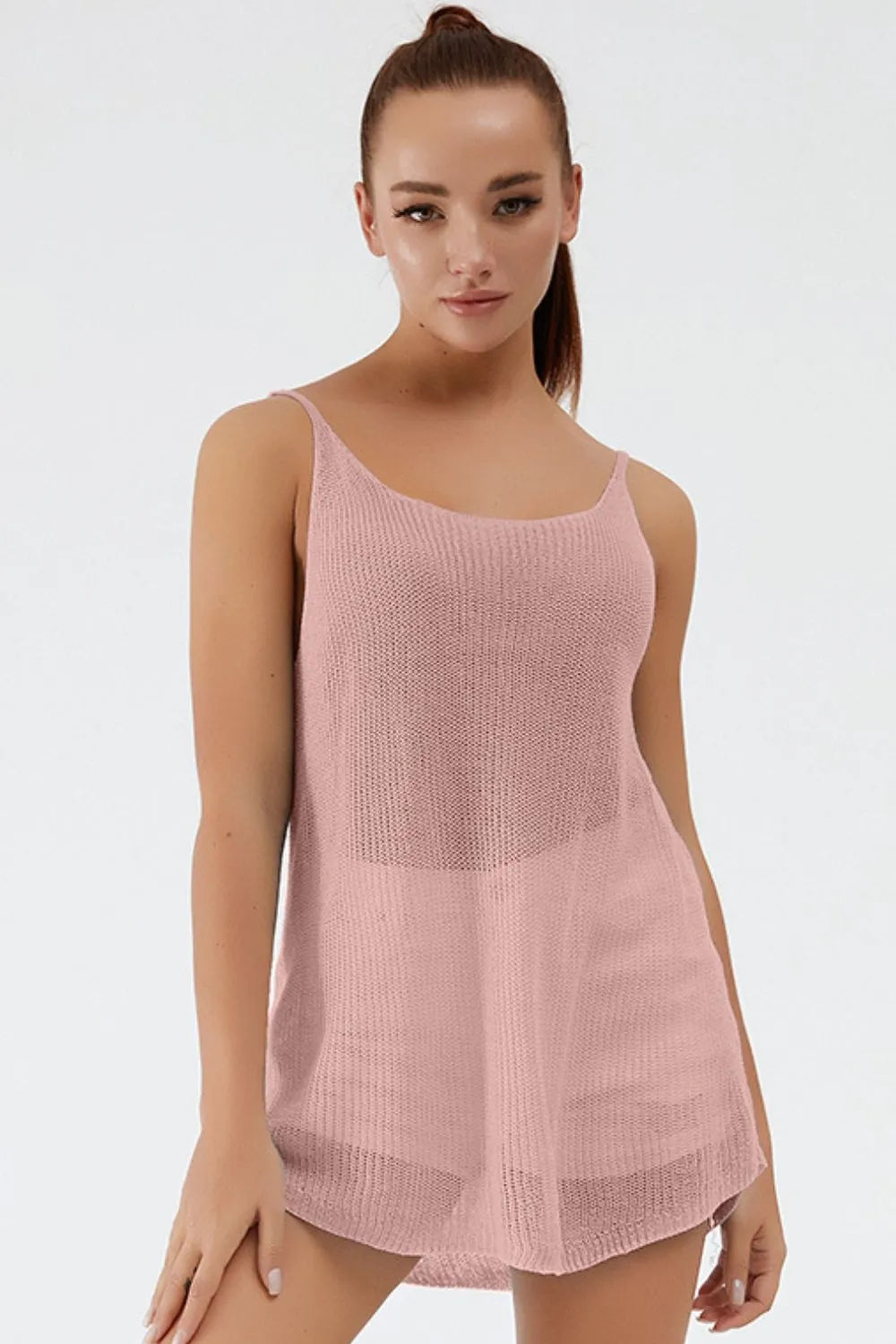 Scoop Neck Spaghetti Strap Knit Cami (14)