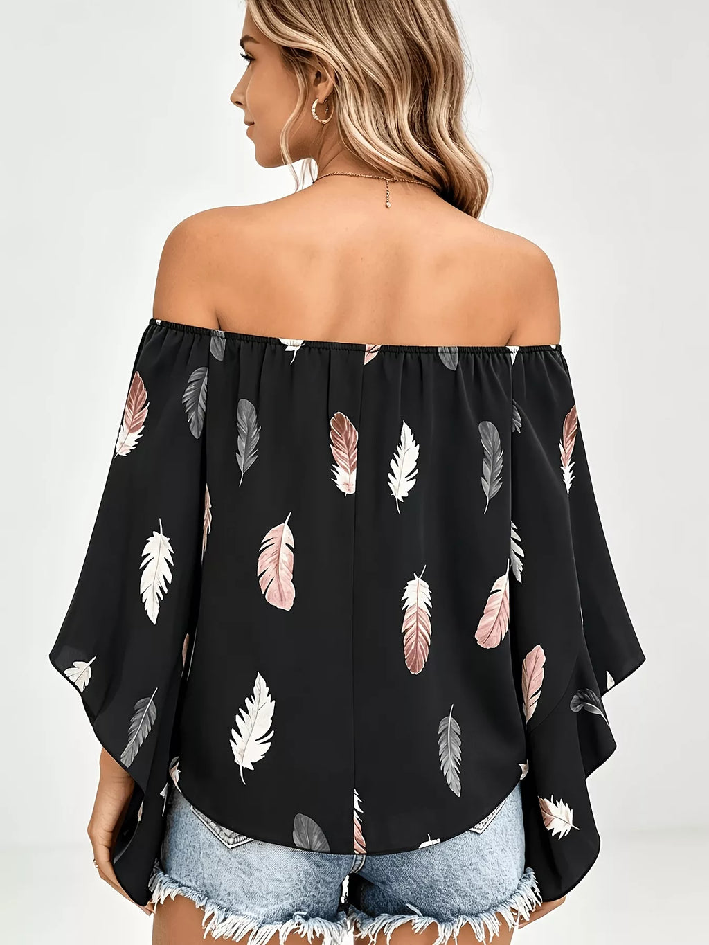 Printed Off Shoulder Blouse (17)
