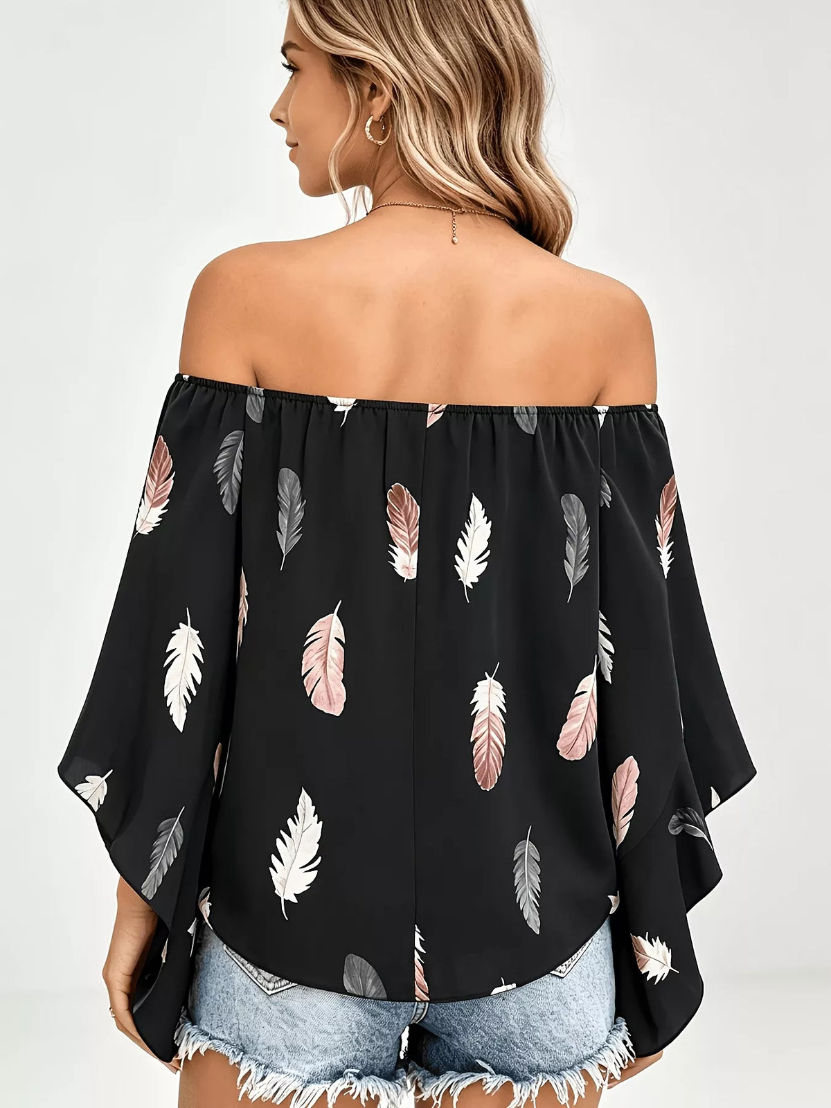 Printed Off Shoulder Blouse (17)