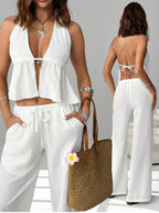 Halter Neck Cami Pants Set (2)