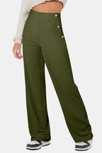 Decorative Button High Rise Pants (4)