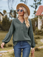 Dropped Shoulder Button-down Hoodie