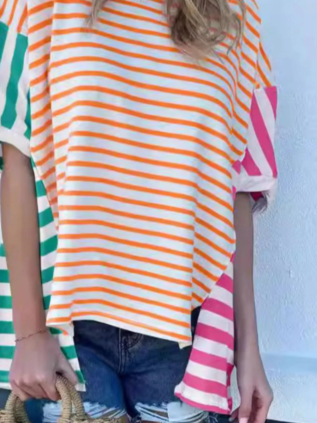 Colorful Striped Oversized T-shirt (7)