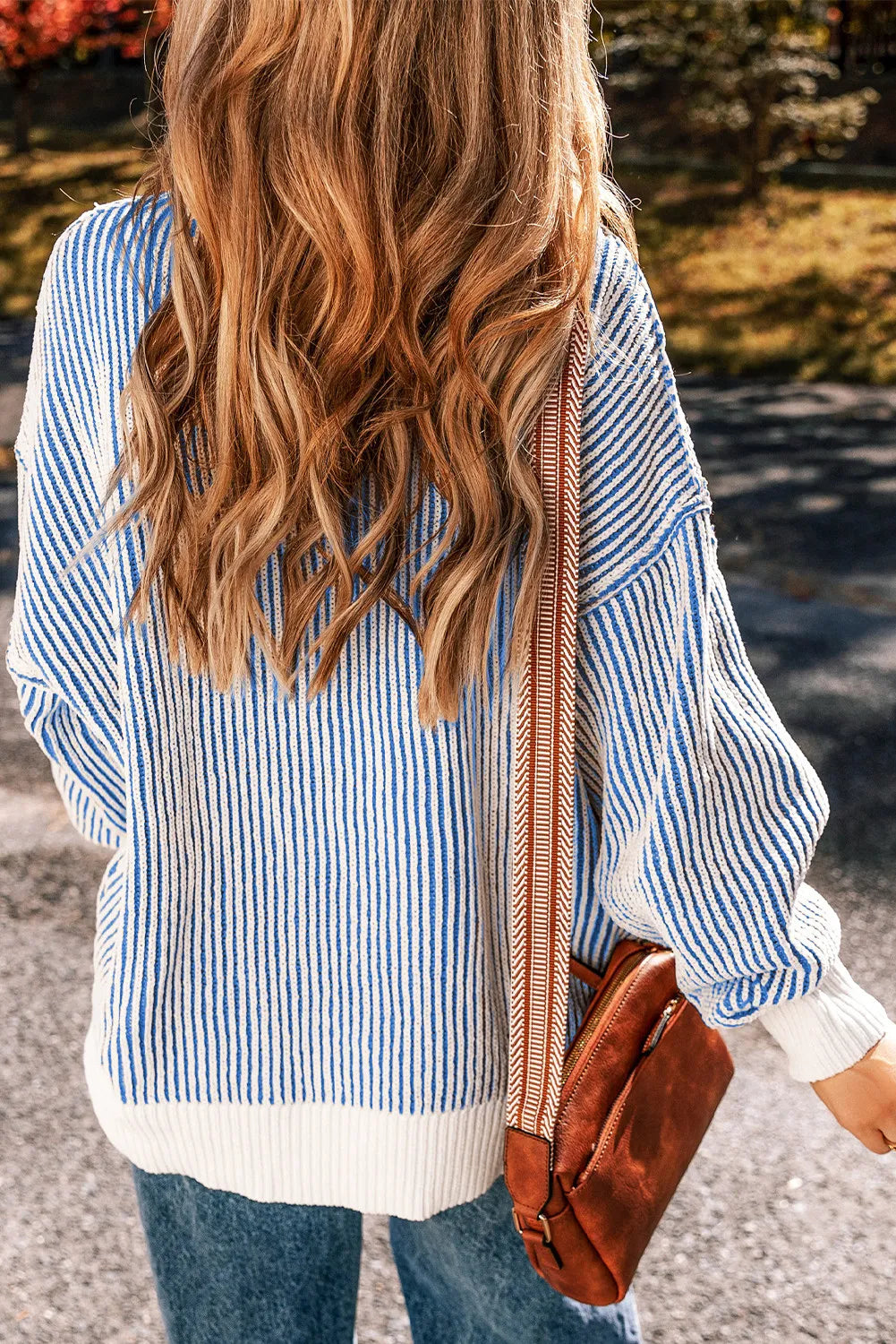 Round Neck Dropped Shoulder Sweater (2)