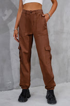 Buttoned High Waist Jeans Pockets (4)