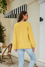Drop Shoulder V-neck Knit Pullover (2)
