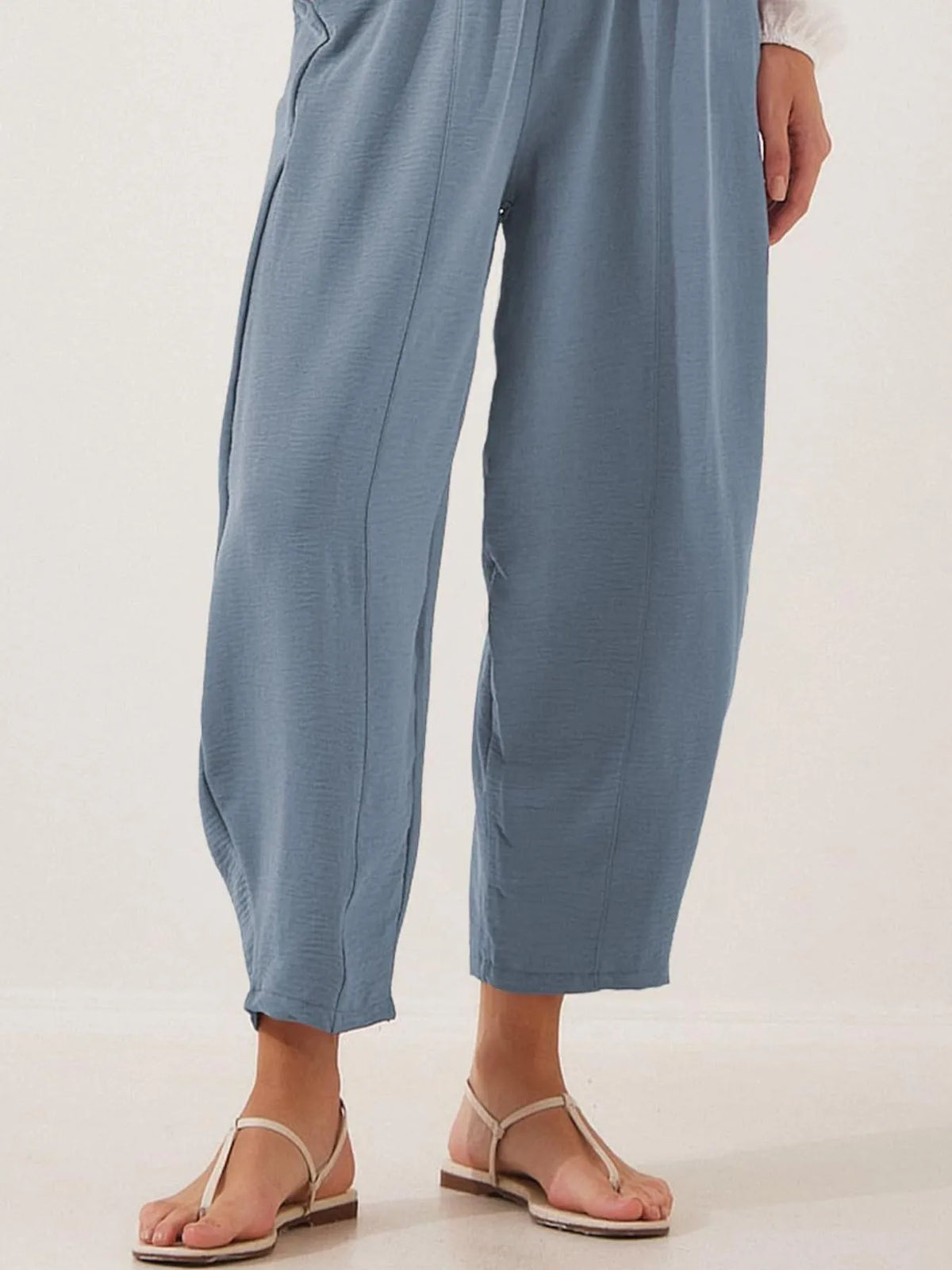 Full Size Drawstring Wide Leg Cropped Pants Plus (24)