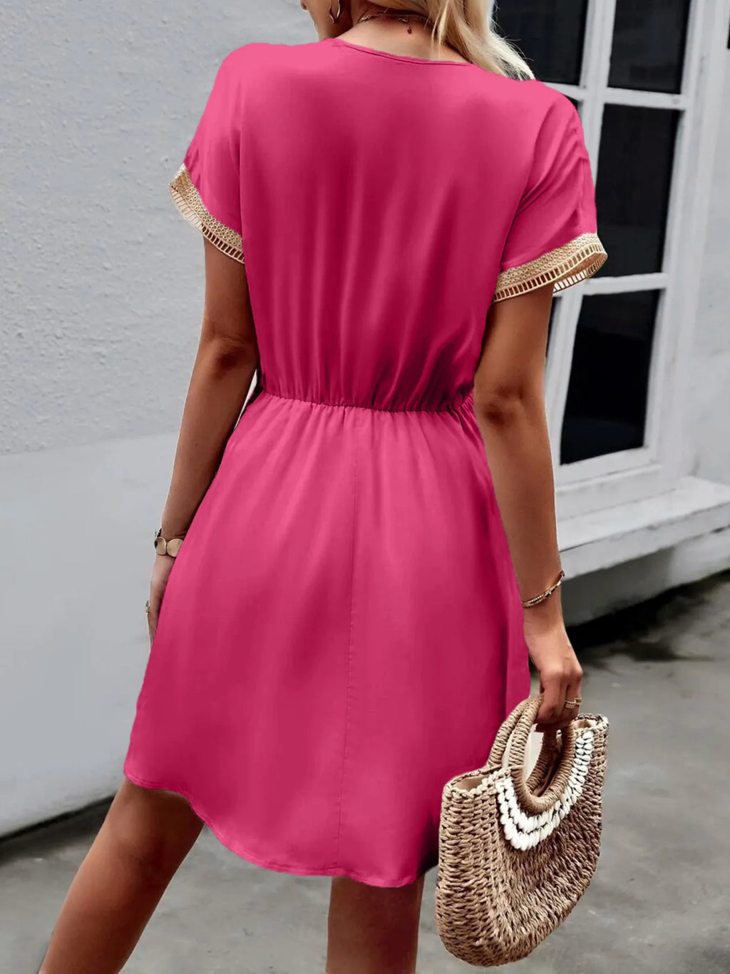 V-neck Short Sleeve Mini Dress (19)