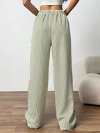 Full Size Striped Drawstring Waist Wide Leg Pants Plus (14)