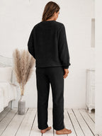 Teddy Long Sleeve Top Pants Lounge Set (9)