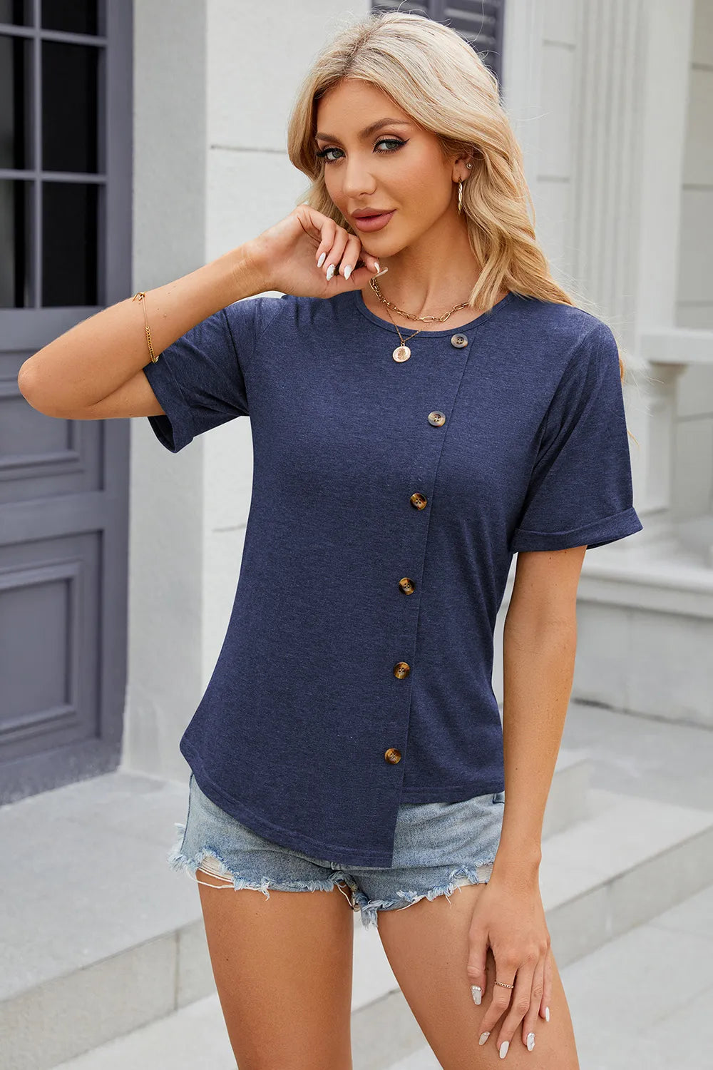 Round Neck Short Sleeve T-shirt (10)