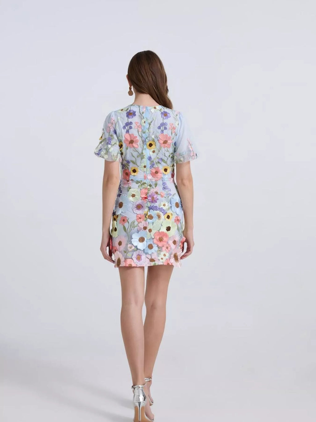 Floral Puff Sleeve Mini Dress (12)