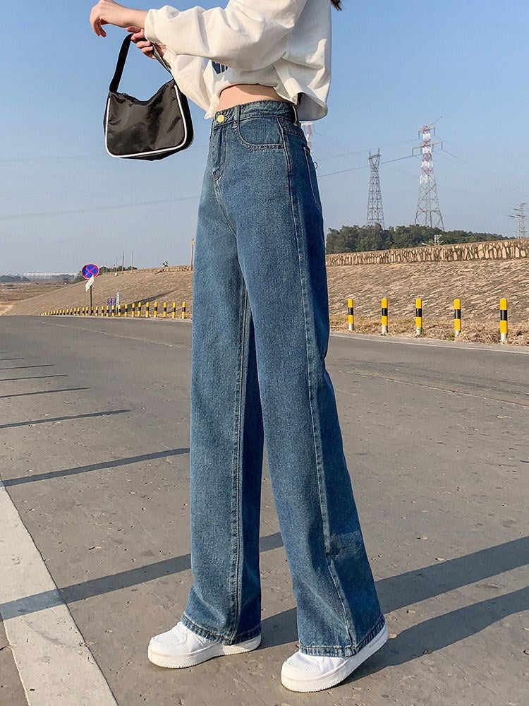 Wide Leg Jeans Bottom Baggy Denim Pants Trousers photo 1