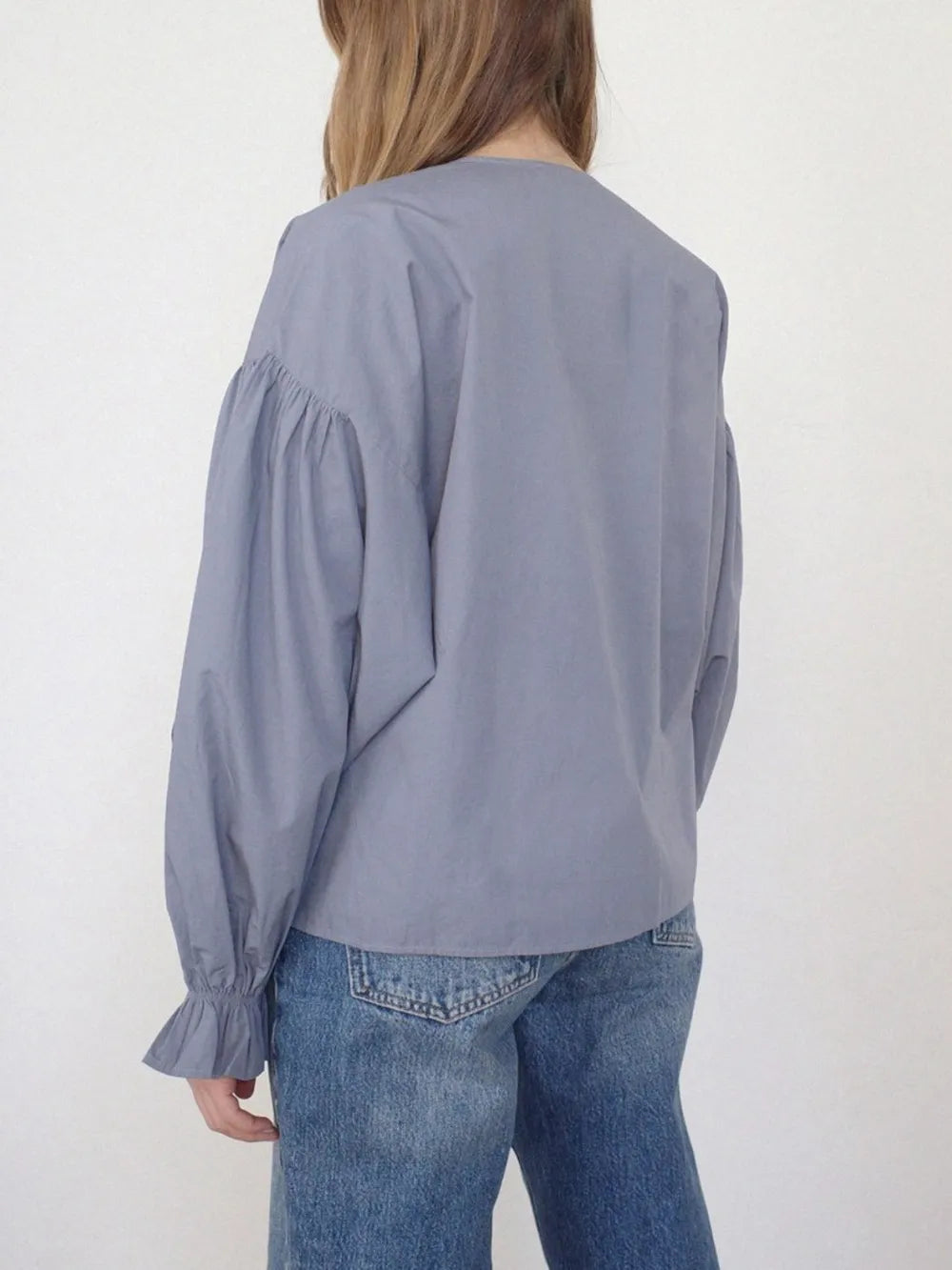 Tied Flounce Sleeve Blouse (8)