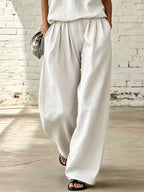 Full Size Sleeveless Top Wide-leg Pants Set Plus (2)