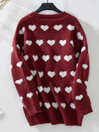 Heart V-neck Button Up Long Sleeve Cardigan (10)
