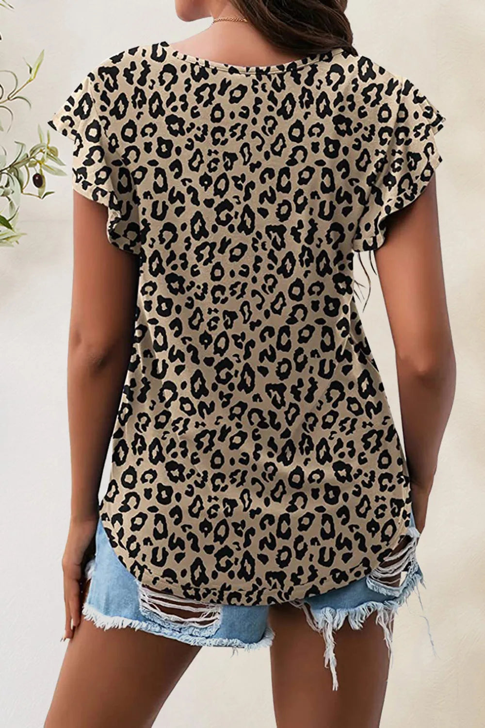 Printed Round Neck Short Sleeve T-shirt (3)