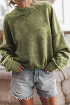 Mock Neck Dropped Shoulder Sweatshirt (2)