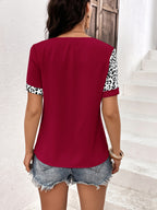 Leopard Round Neck Short Sleeve Tee (12)