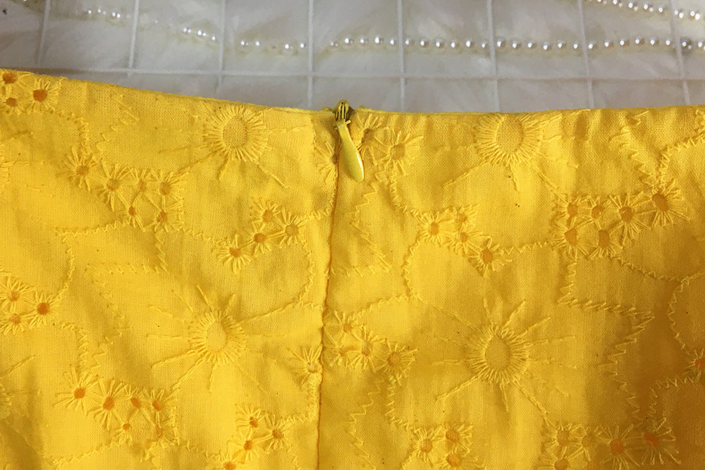 French Lace Neck Waist Square Dress photo 1