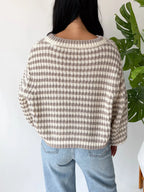 Oversized Striped Drop Shoulder Sweater (14)