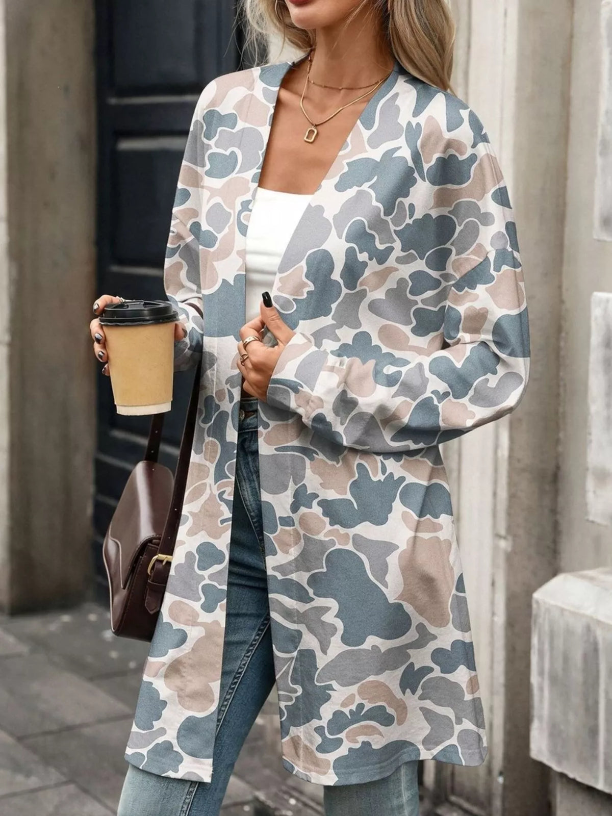 Printed Open Front Cardigan (8)