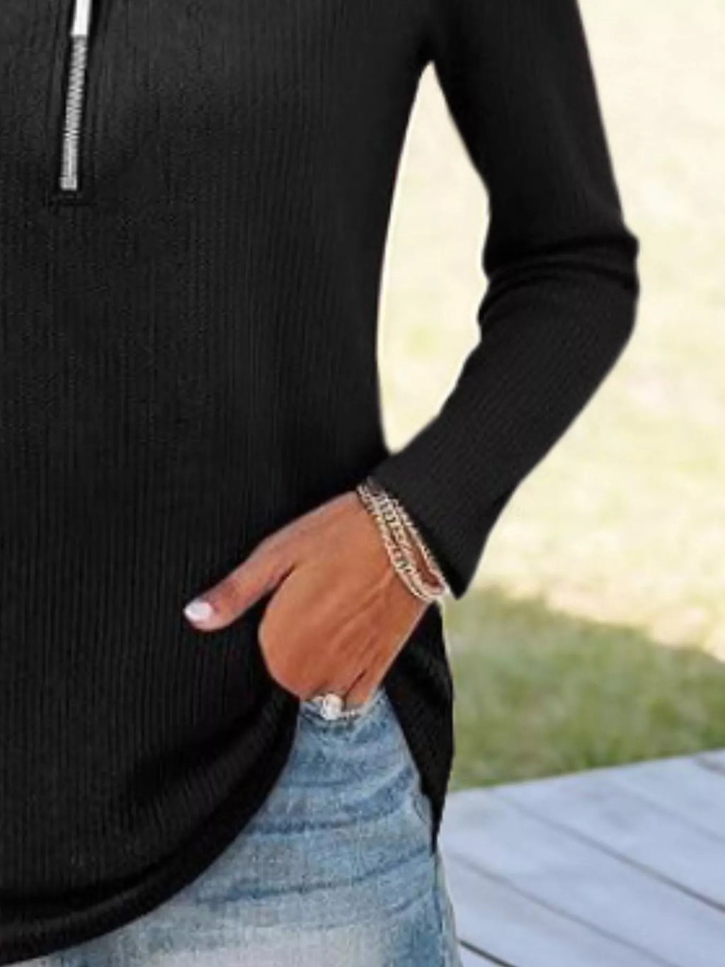 Half Zip Long Sleeve Knit Top (6)