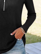 Half Zip Long Sleeve Knit Top (6)