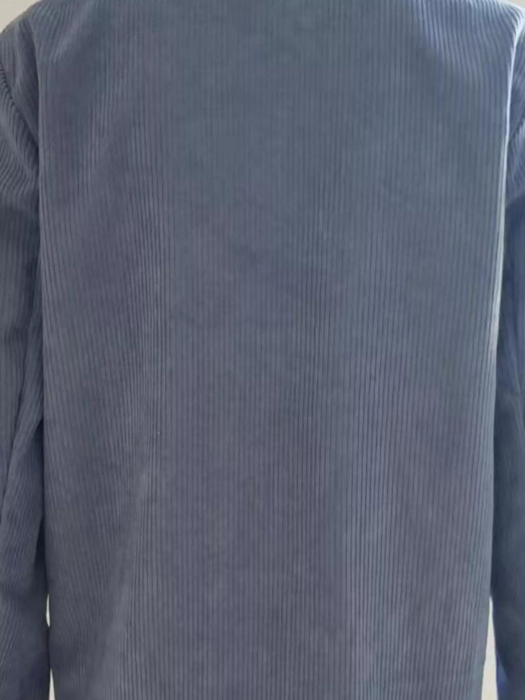 Corduroy Lapel Collar Casual Blazer (3)