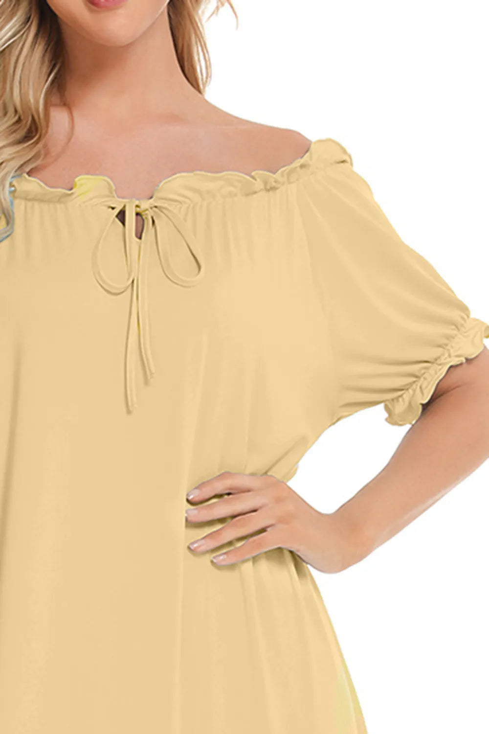 Lace Detail Short Sleeve Lounge Dress (24)