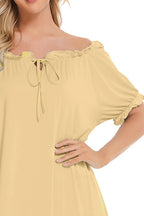 Lace Detail Short Sleeve Lounge Dress (24)