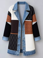 Full Size Denim Trim Ribbed Knit Cardigan Plus (26)