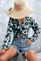 Printed Tie Neck Puff Sleeve Blouse (18)
