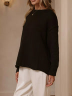 Crew Neck Dropped Shoulder Sweater (10)