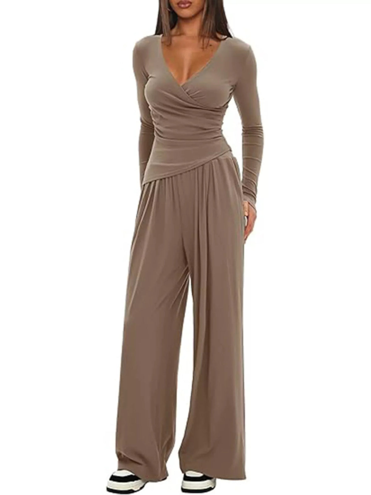 Casual Long Sleeve Top Pants Two-piece Set (10)