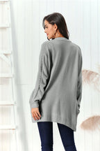 Cable-knit Open Front Long Sleeve Cardigan (9)