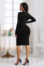 Cutout Twisted Long Sleeve Dress (6)