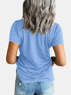 Pocketed V-neck Short Sleeve T-shirt (11)