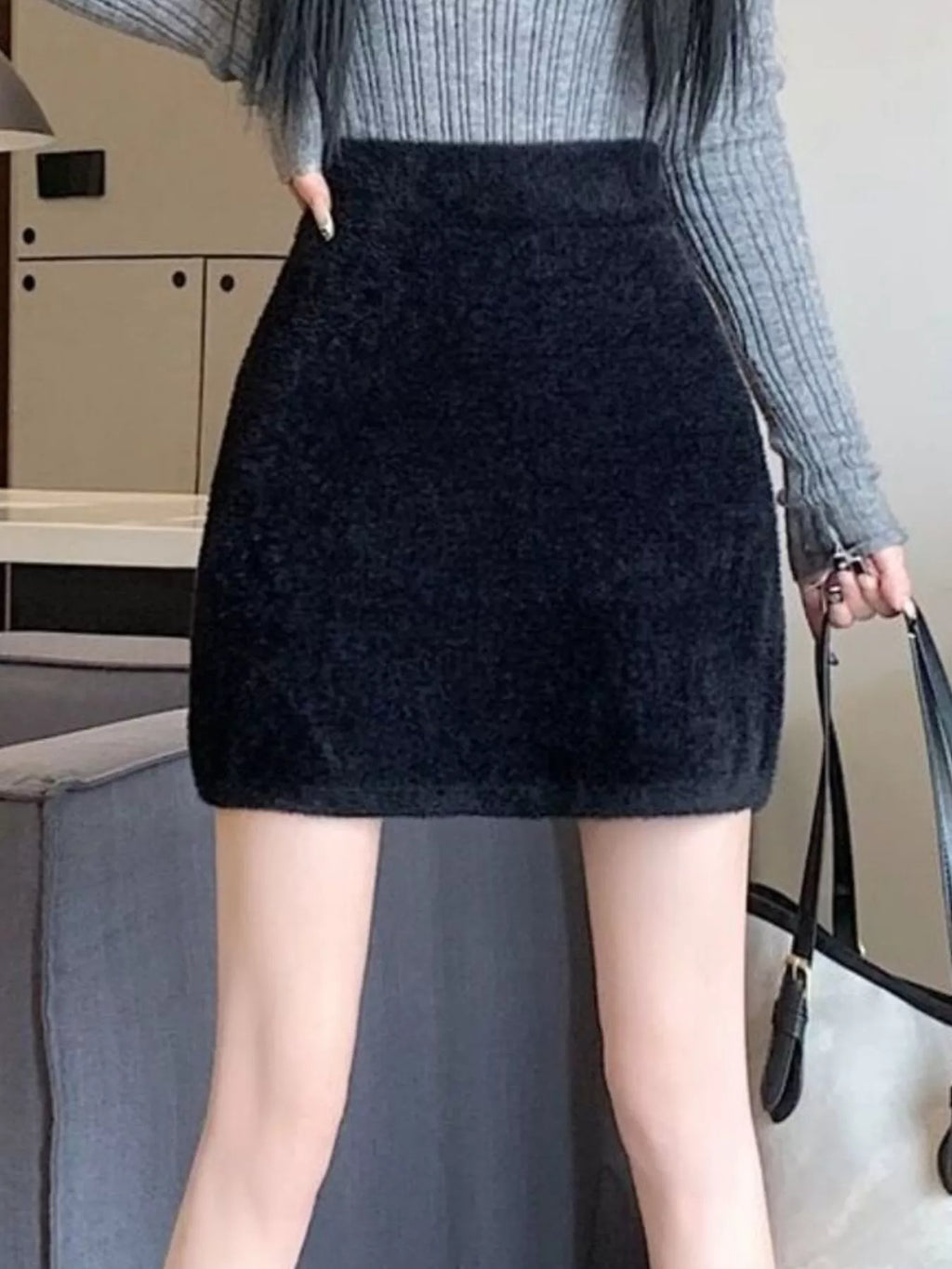 Plush Knit Mini Skirt (10)