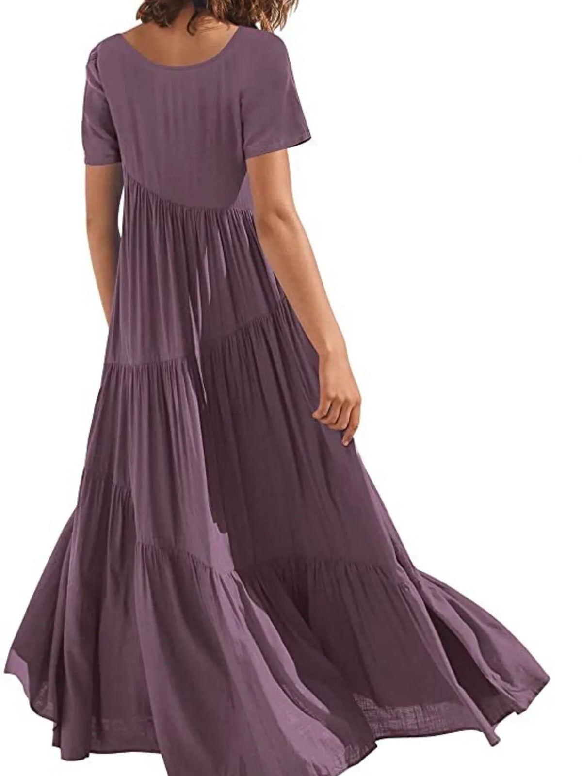 Round Neck Tiered Ruffle Maxi Dress (15)