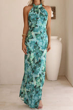 Floral Print Halter Neck Maxi Dress (21)